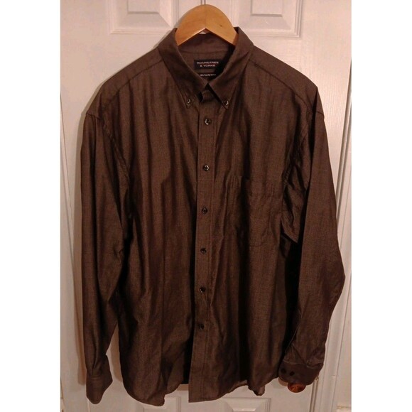 Men's Roundtree & Yorke Long Sleeve Button Up Shirt , XL, Gray - Picture 1 of 5